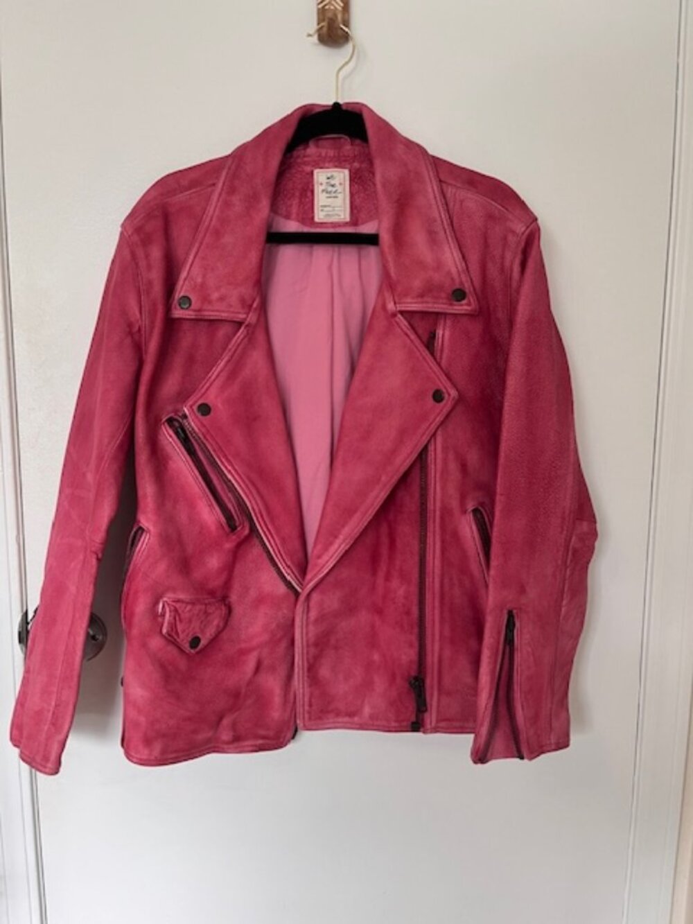 We the Free by Free People Pink Leather Jacket